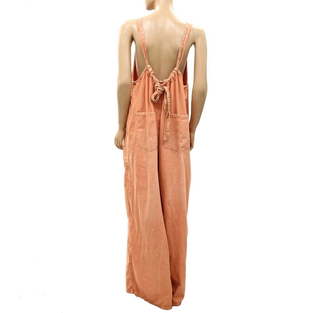Free People We The Free Freebird Jumpsuit Dress Wide Leg Cotton Cozy S 288975 - Picture 8 of 9